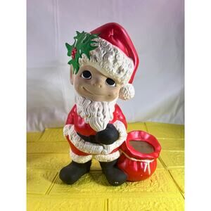 Vintage Ceramic Atlantic Mold Santa Elf Helper Christmas Santa Claus 11"